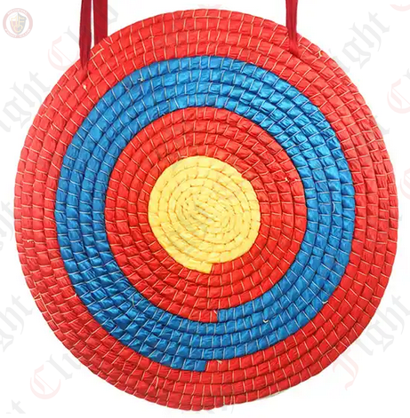 yellow red and blue straw target